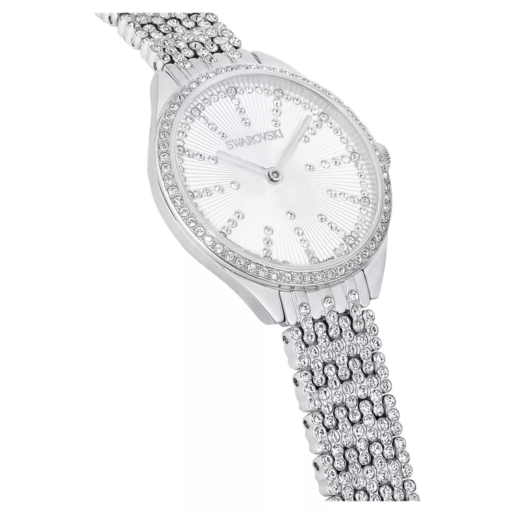 Attract watch Swiss Made, Metal bracelet, Silver tone, Stainless steel